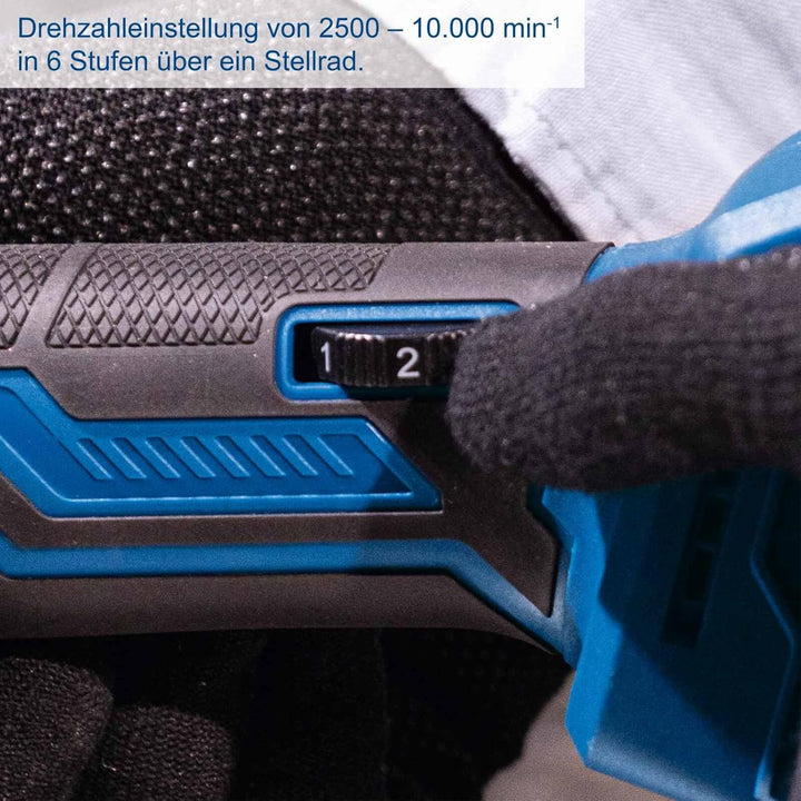 Scheppach Akku Winkelschleifer C-ATB15/1-X mit Koffer & 15 Schleifscheiben | Scheiben-Ø 125 mm | Dre