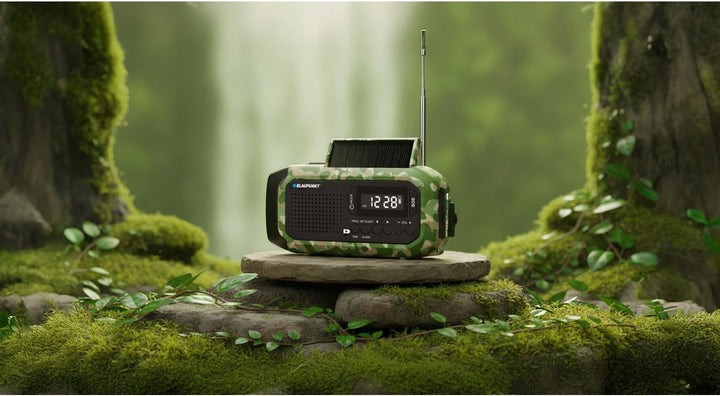 Blaupunkt ER20GC Notradio Solar AM FM Generator Handgenerator USB C Powerbank Taschenlampe LED Lesel