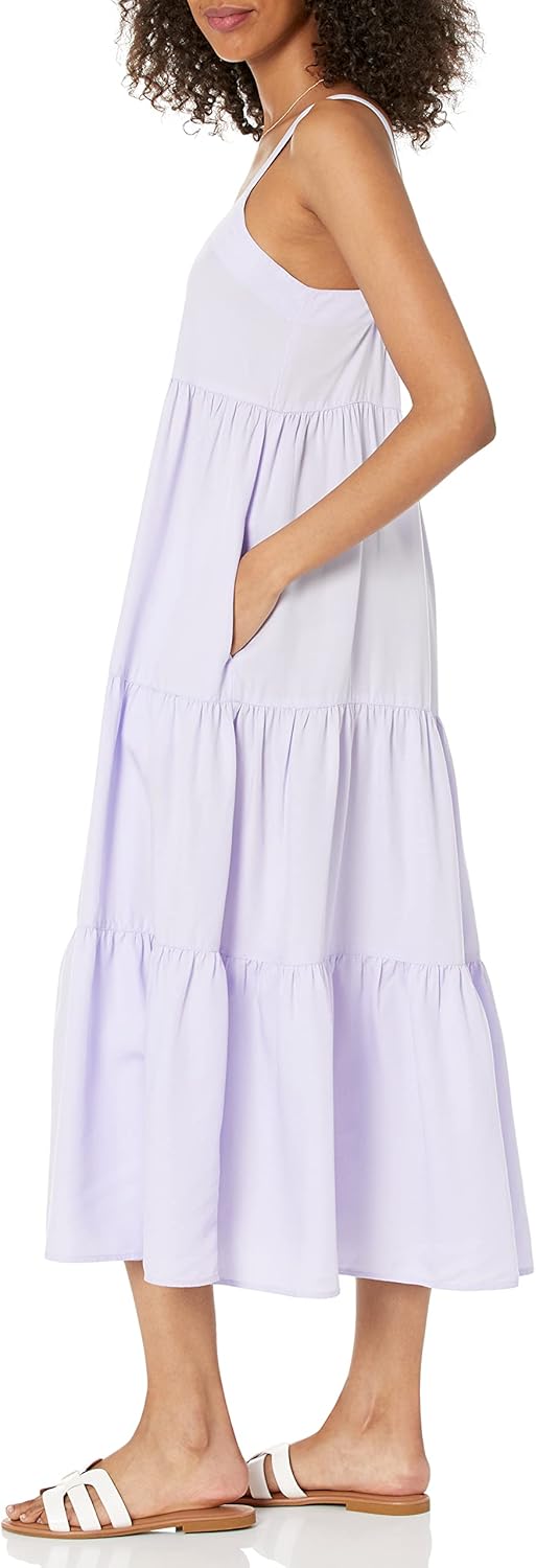 The Drop Britt, Maxi-Zeltkleid im Stufendesign XXS Staubviolett, XXS Staubviolett