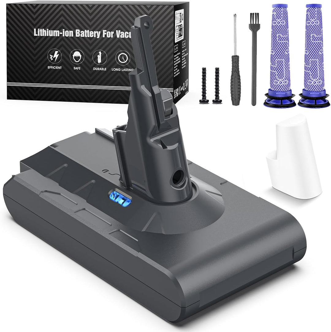 Keenstone V8 Akku 6500mAh, Ersatzakku Für Dyson SV10 V8 Absolute Animal Motorhead Fluffy Slim Fluffy