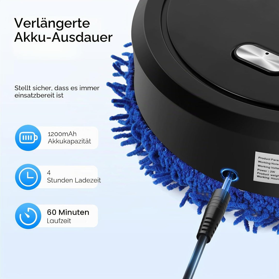 Kehrroboter, Saugroboter Roboter Nass/Trocken-Kehrmaschine Wischmaschine 60 dB USB Charging, 4 Gesch