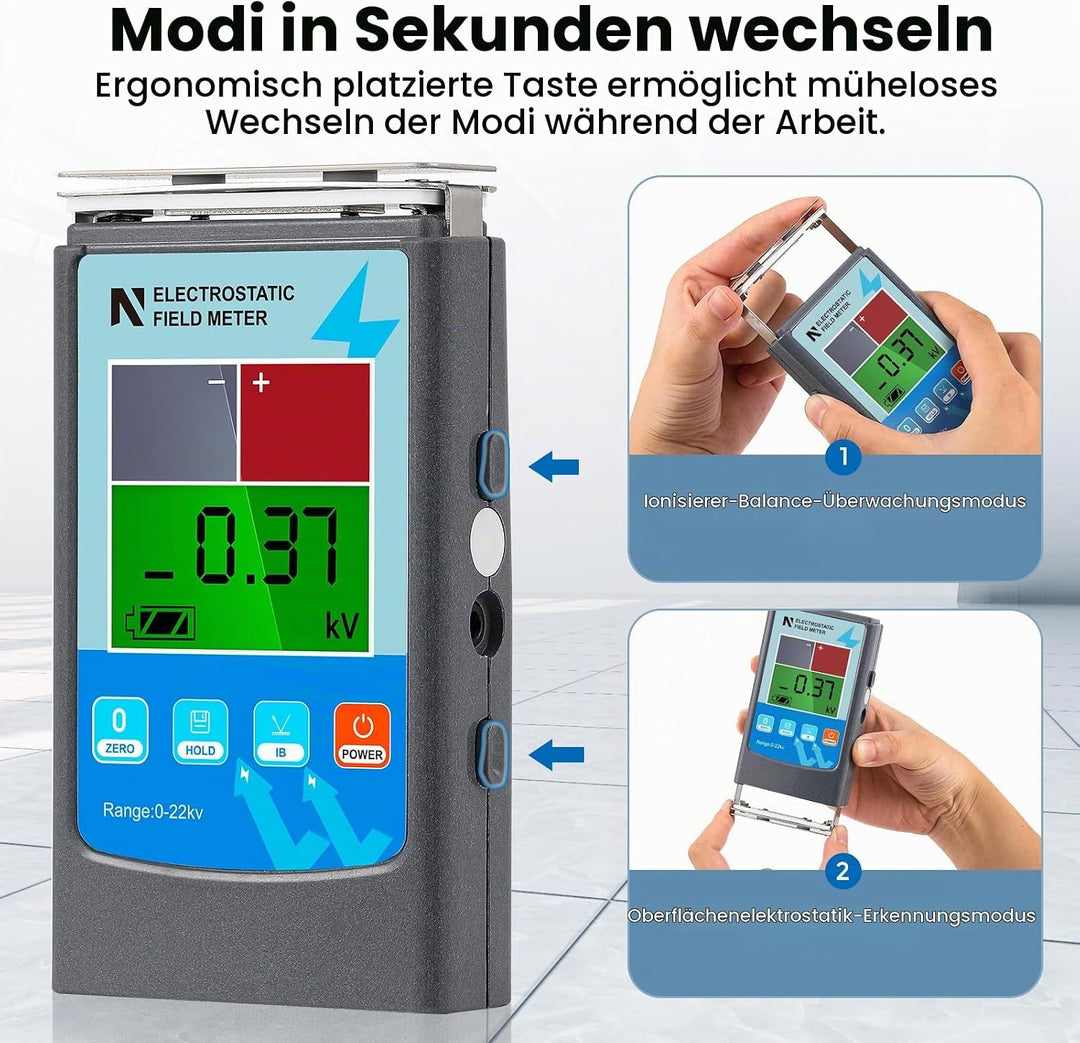 NEWTRY FMX003 Elektrostatischer Tester /Statischer Elektrizität Tester /Statisches Feldmessgerät /Lo