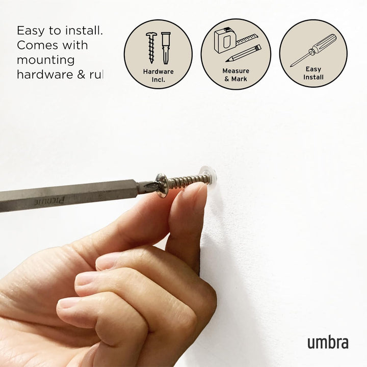 Umbra Flip 5 Garderobenhaken – Moderne, Schlichte und Platzsparende Garderobenleiste mit 5 Beweglich