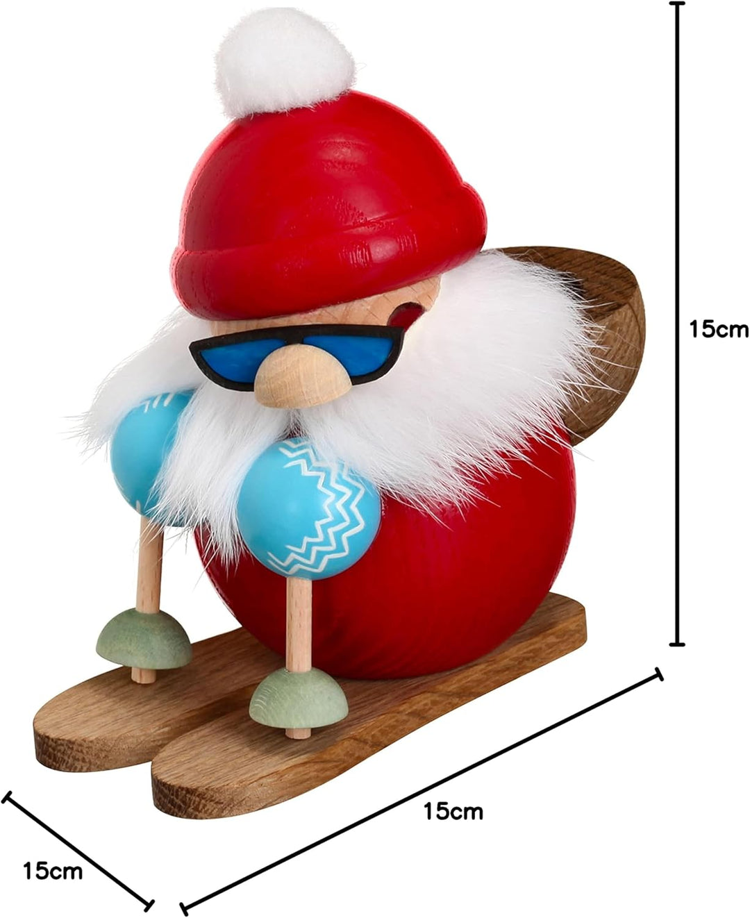 Seiffener Volkskunst | Kugelräucherfigur | Nikolaus 15 cm | Räuchermann | Räuchermännchen aus Seiffe