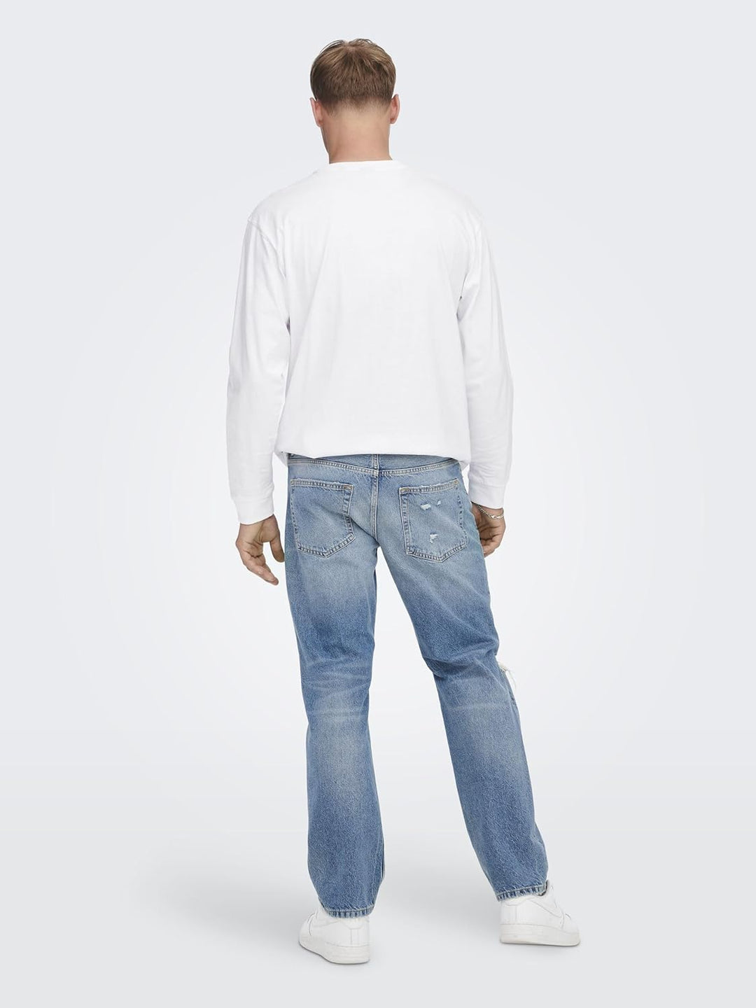ONLY & SONS Male Normal geschnitten Jeans ONSEDGE Mid Rise Gerade geschnitten Jeans 30W / 34L Light