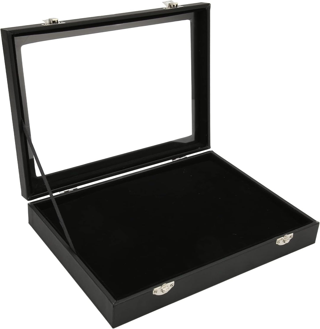Cryfokt Pin Vitrine, Medaillen-Sammlungsdisplay mit Verschlussschnalle, Transparenter Glasdeckel Vol