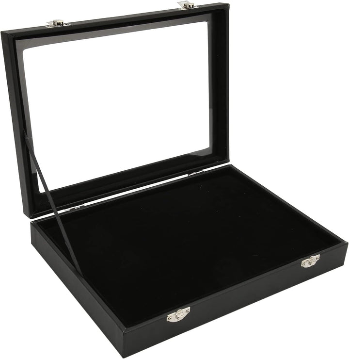 Cryfokt Pin Vitrine, Medaillen-Sammlungsdisplay mit Verschlussschnalle, Transparenter Glasdeckel Vol