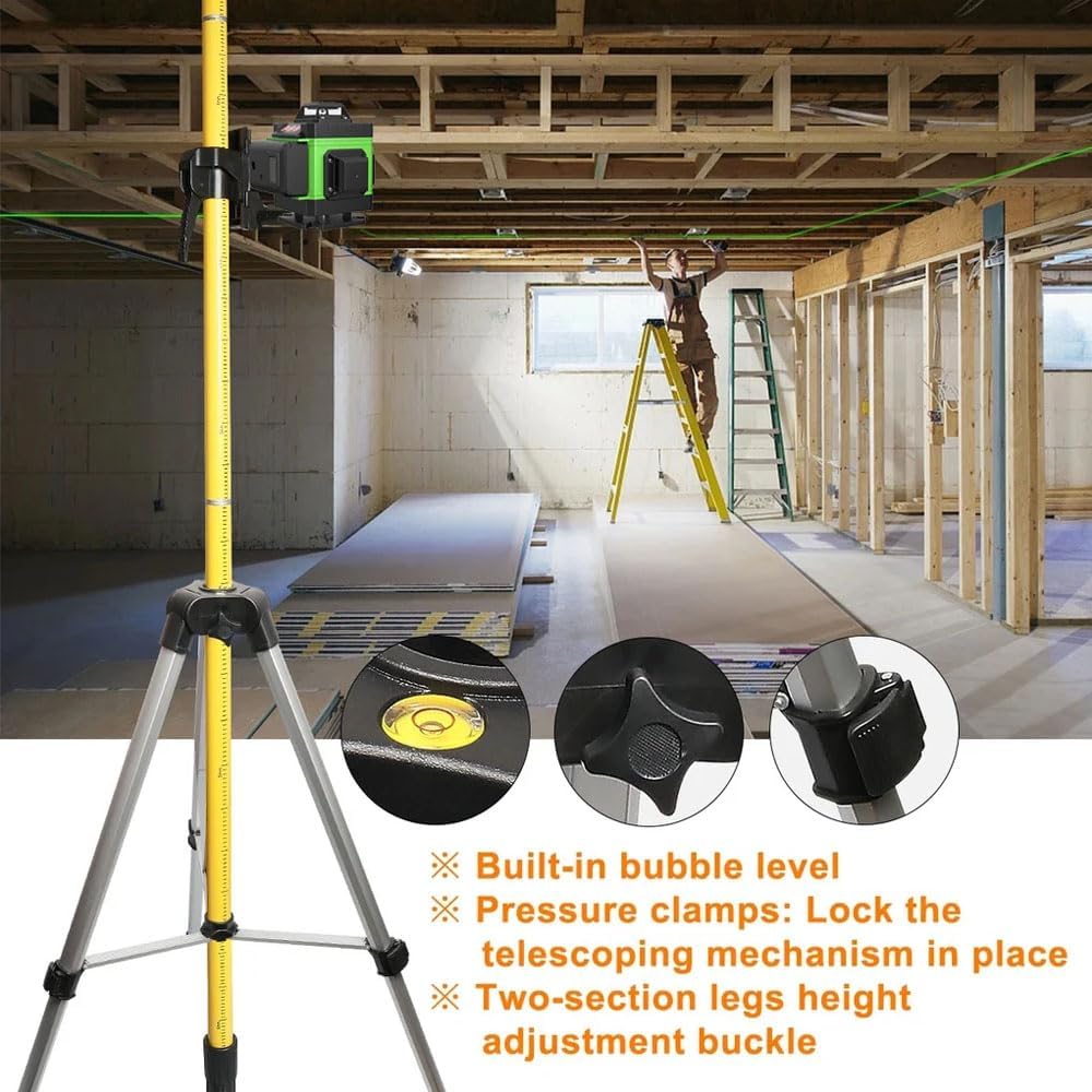 Stativ Für Laser,Nivellier-Dreibein,1/4“-20 5/8”-11 Gewinde,Höhenverstellbar 700-3600 Mm,Integrierte
