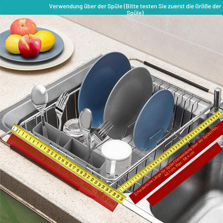 IPEGTOP Ausziehbares tiefes und grosses Abtropfgestell, über der Spüle, in der Spüle oder auf der Th