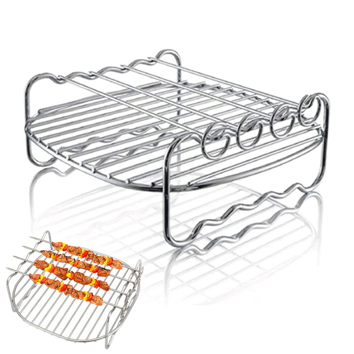 Heissluftfritteuse Zubehör, dellyy Airfryer Zubehör, Air Fryer Rack 17 cm, Rack Heissluftfritteuse,
