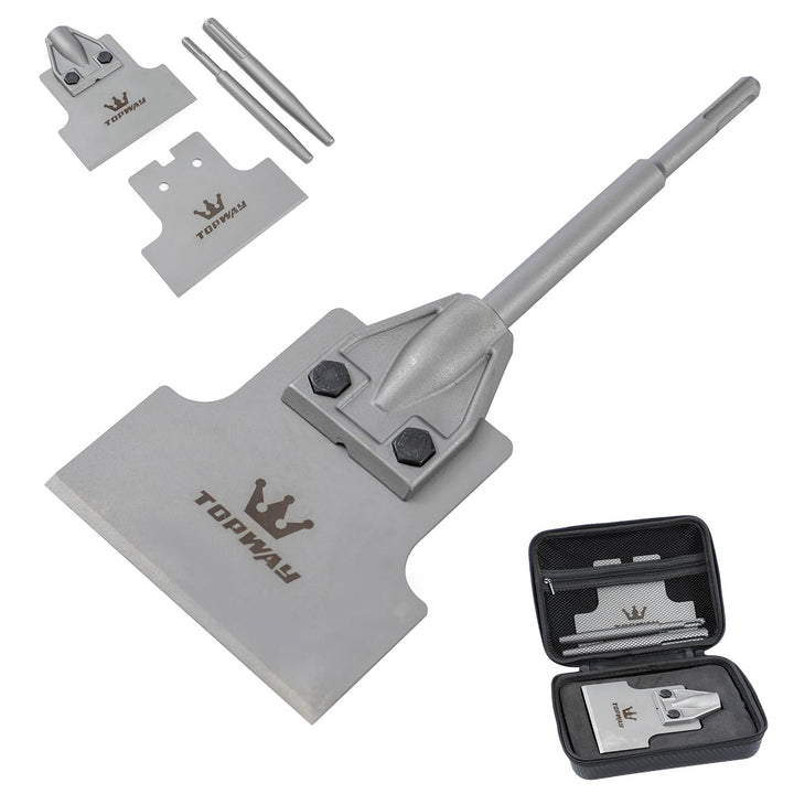 TOPWAY Satz SDS-Plus/Max Spachtelmeissel 4 Zoll + 5 Zoll Bodenschaber Fliesen Entfernung Meissel Spa