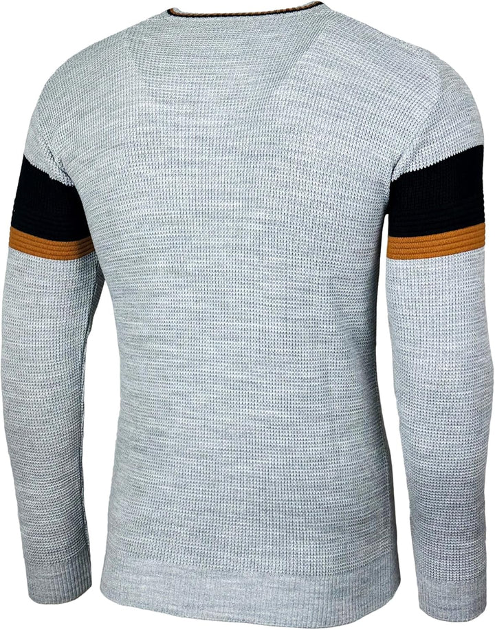 Baxboy Herren Strick-Pullover Rundhals | Männer Winter-Pullover |stylischer Herren Strick-Pulli | Wa