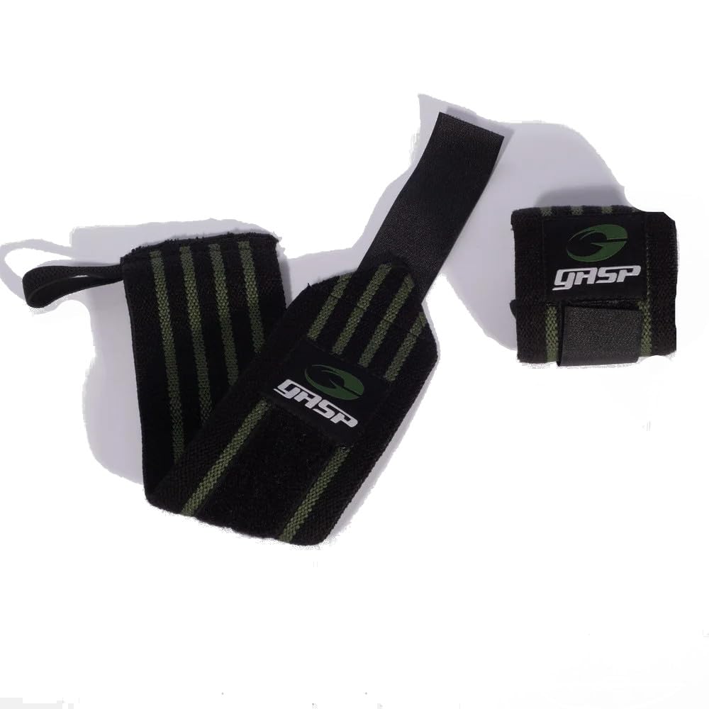 GASP Herren Hardcore Wrist Wraps Länge 33 cm Black/Green, Länge 33 cm Black/Green