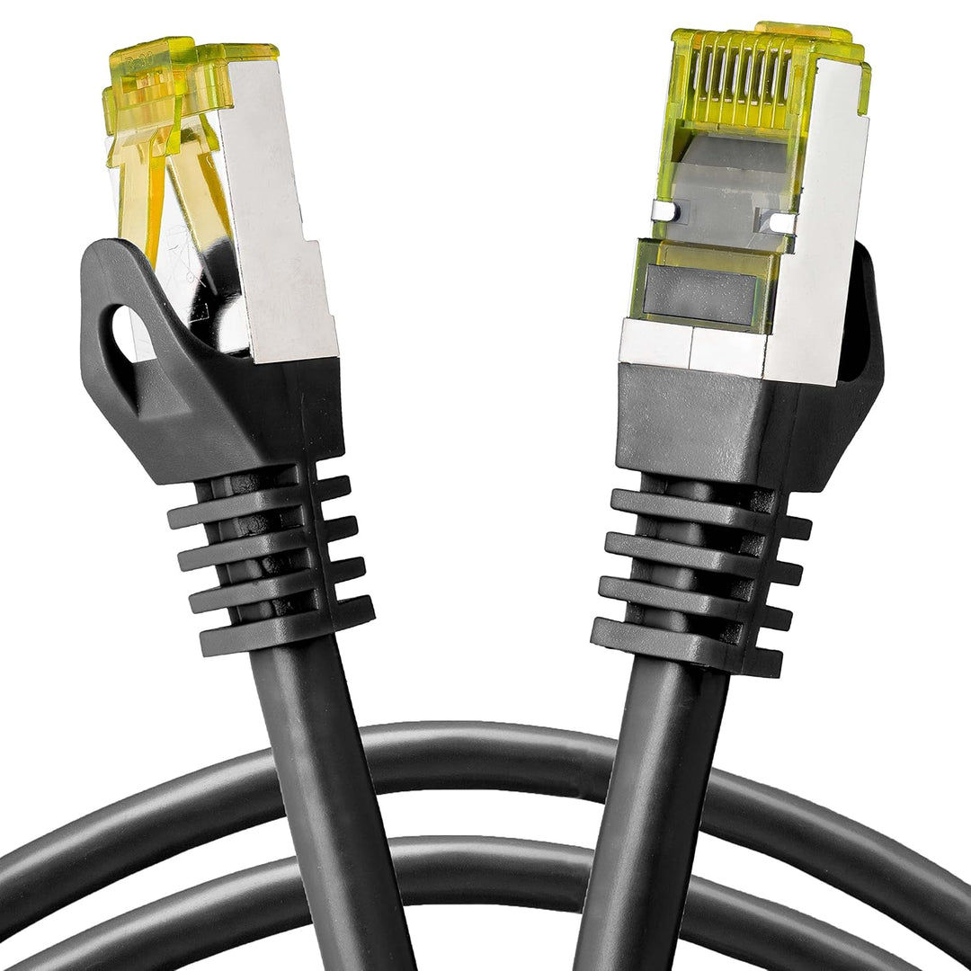 BIGtec LAN Kabel 10 Stück 2m Netzwerkkabel CAT7 Ethernet Internet Patchkabel CAT.7 schwarz Gigabit d