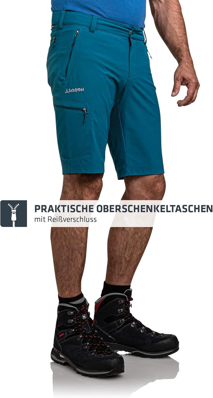 Schöffel Herren Shorts Folkstone, vielseitige kurze Wanderhose mit verstellbarem Bund, Outdoor Hose