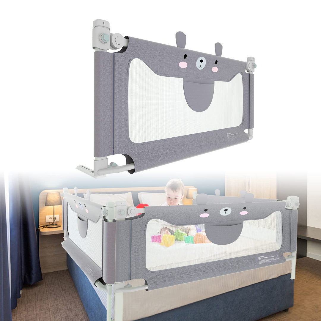 LARS360 150 cm Kinderbettgitter Bettgitter Fallschutz Sicherheitsgitter Höhenverstellbares Bett Abst