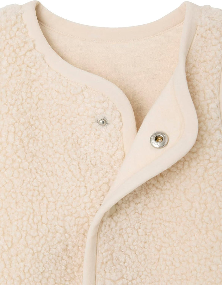 Vertbaudet Baby Weste aus Teddyfleece Blanc Klassisch, Blanc Klassisch