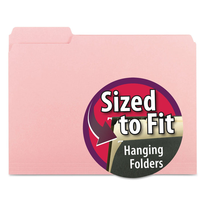 Smead 10263 Aktenordner, 1/3-Schnitt, BriefgröÃŸe, Pink, 100 Stück pro Box rose, rose