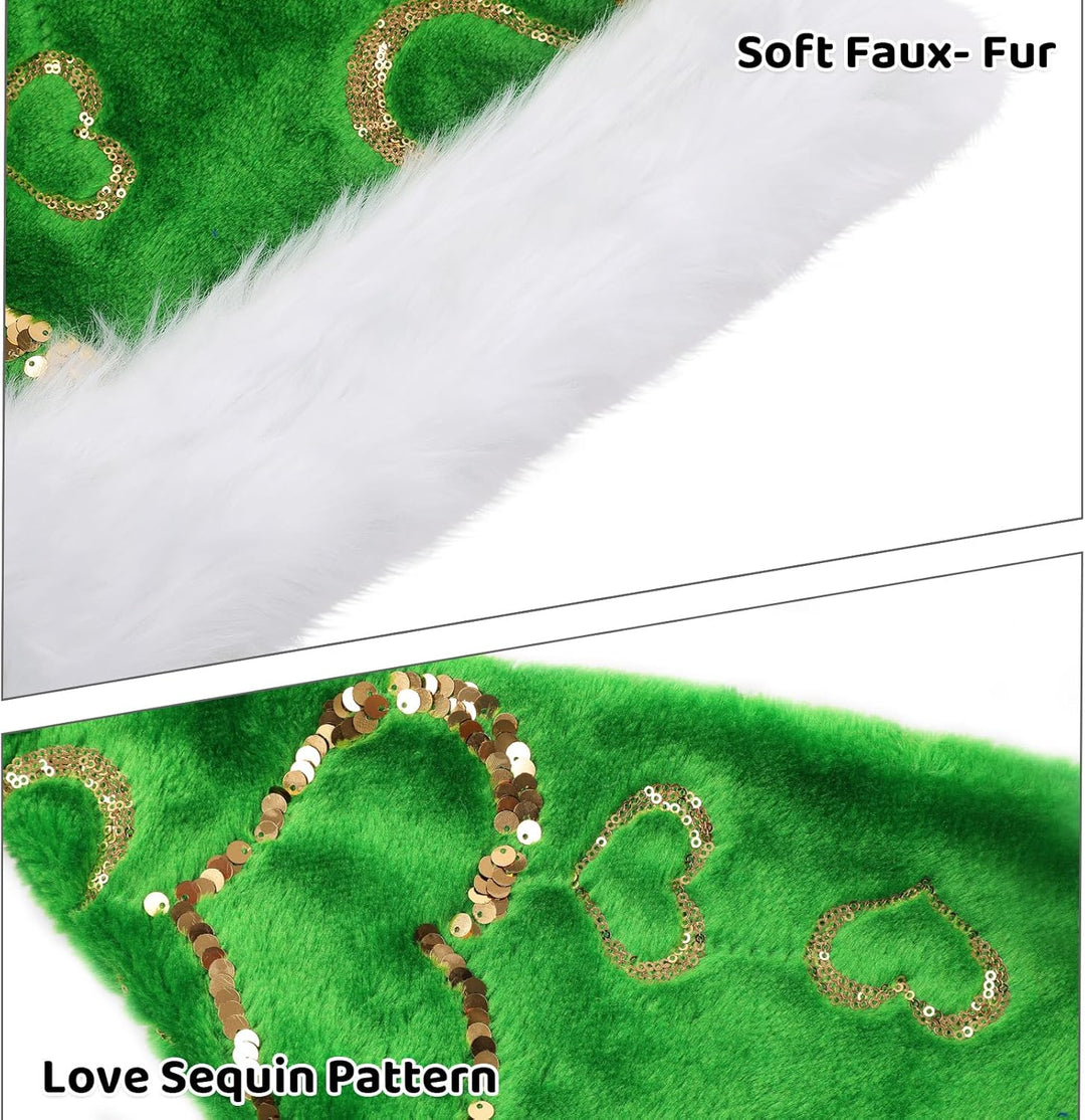 CITÉTOILE Erwachsener Weihnachtsmütze, Blattmuster mit Silberstickerei, Lange Pelz Krempe und Pelz B