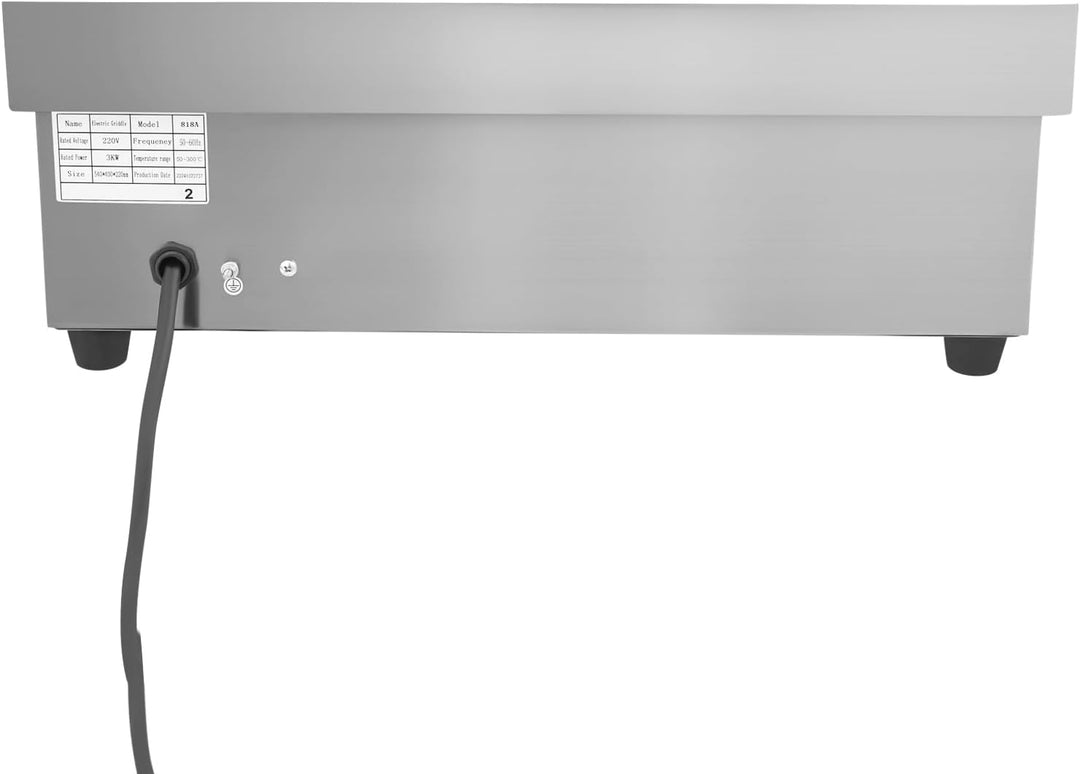 Grillplatte Bratplatte 3000W,22 Zoll Kommerzielle Rechteckig Elektrische Grillplatte aus Edelstahl F