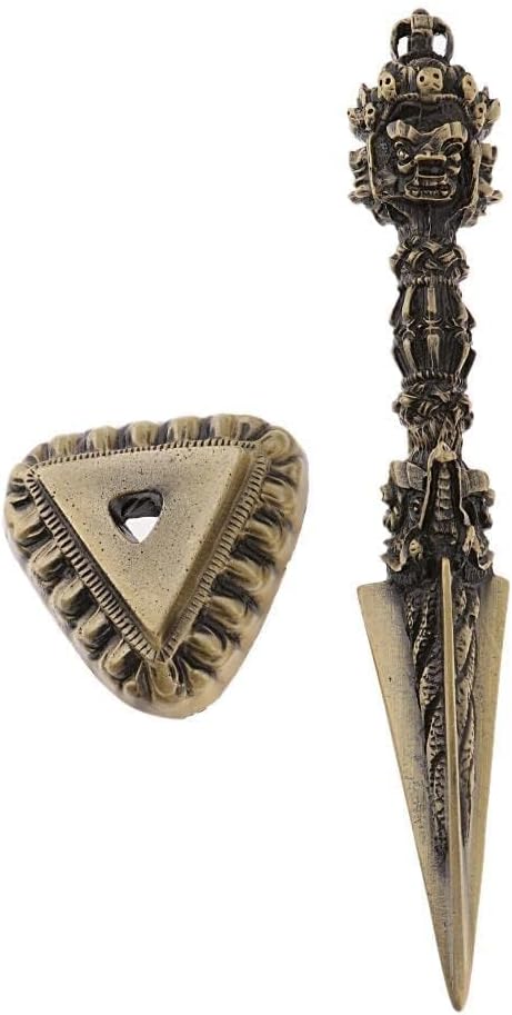 zalati Dorje Vajra Phurba mit Sockel Tibetischer Buddhismus Legierung Nepal Handwerk für Heimdekorat
