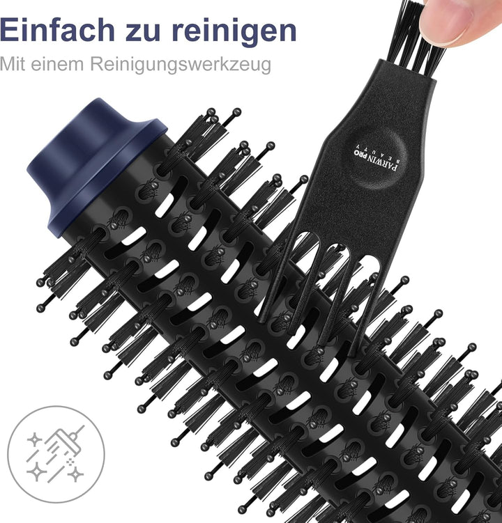 Warmluftbürste Föhnbürste, PARWIN PRO BEAUTY 2.0 Rundbürstenföhn, 4 in 1 Rund Haartrockner lockenbür