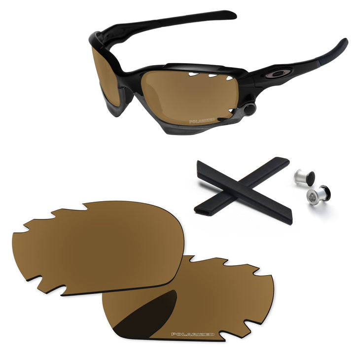 PapaViva Ersatzlinsen & Gummi-Kits für for Oakley Jawbone Vented Bronze Golden - Polarisiert, Bronze