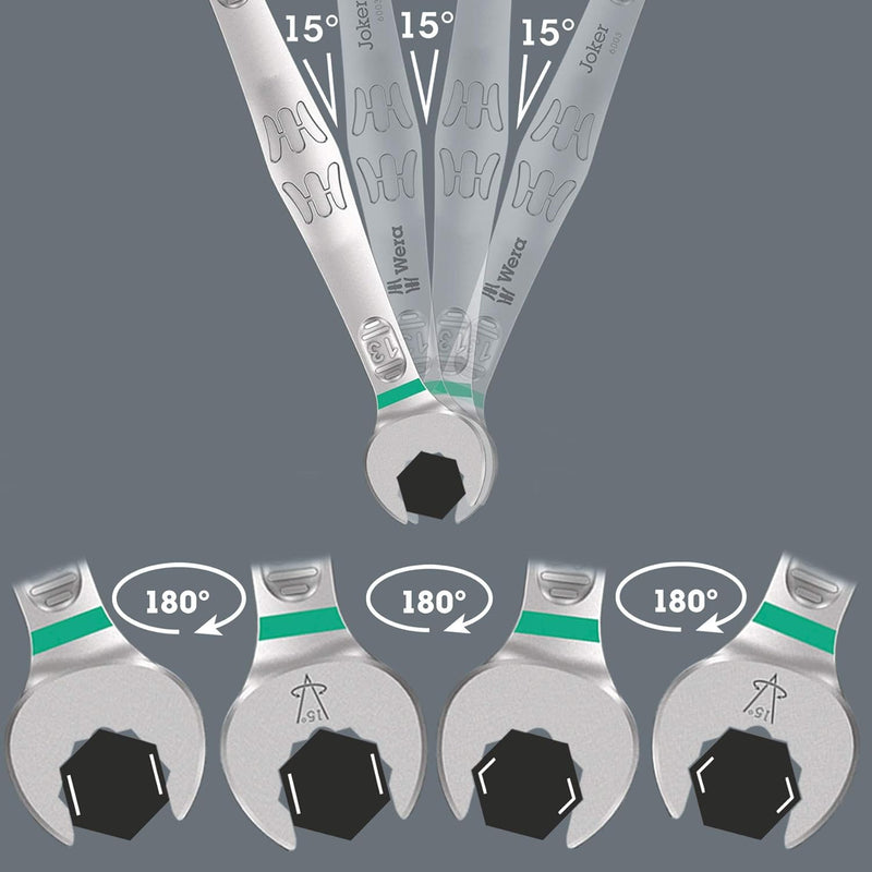 Wera 05020240001 6003 Joker 5 Imperial Set 1, Ringmaulschlüssel-Satz, zöllig, 5-teilig