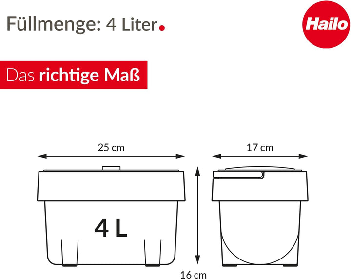 Hailo Öko Mini S Kompost-Mülleimer - Kunststoff-Abfalleimer für die Küche - verwendbar als Aufbewahr