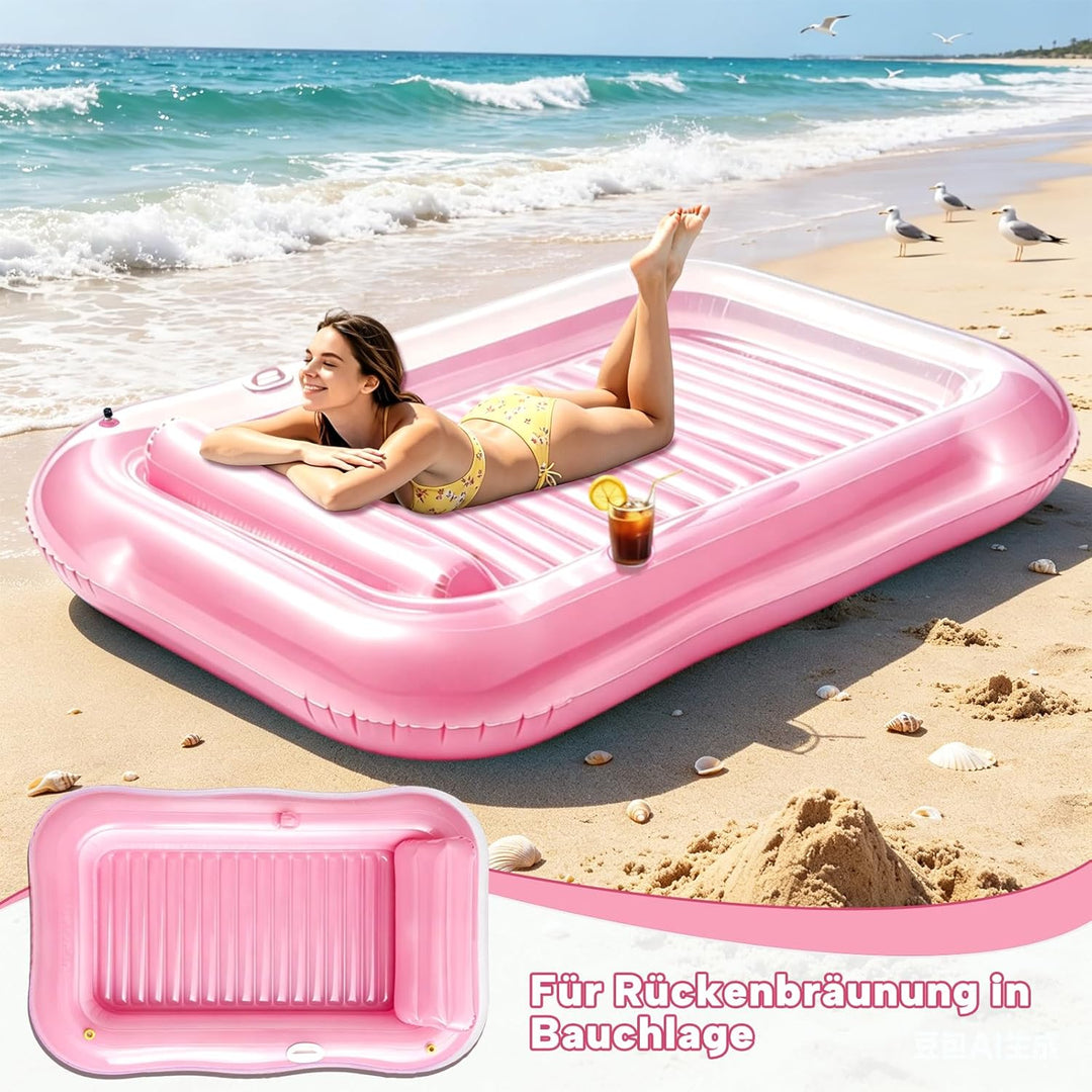 Aufblasbare Tanning Pool, Aufblasbarer Luftmatratze Pool Erwachsene, Aufblasbares Sonnenpool mit Kis