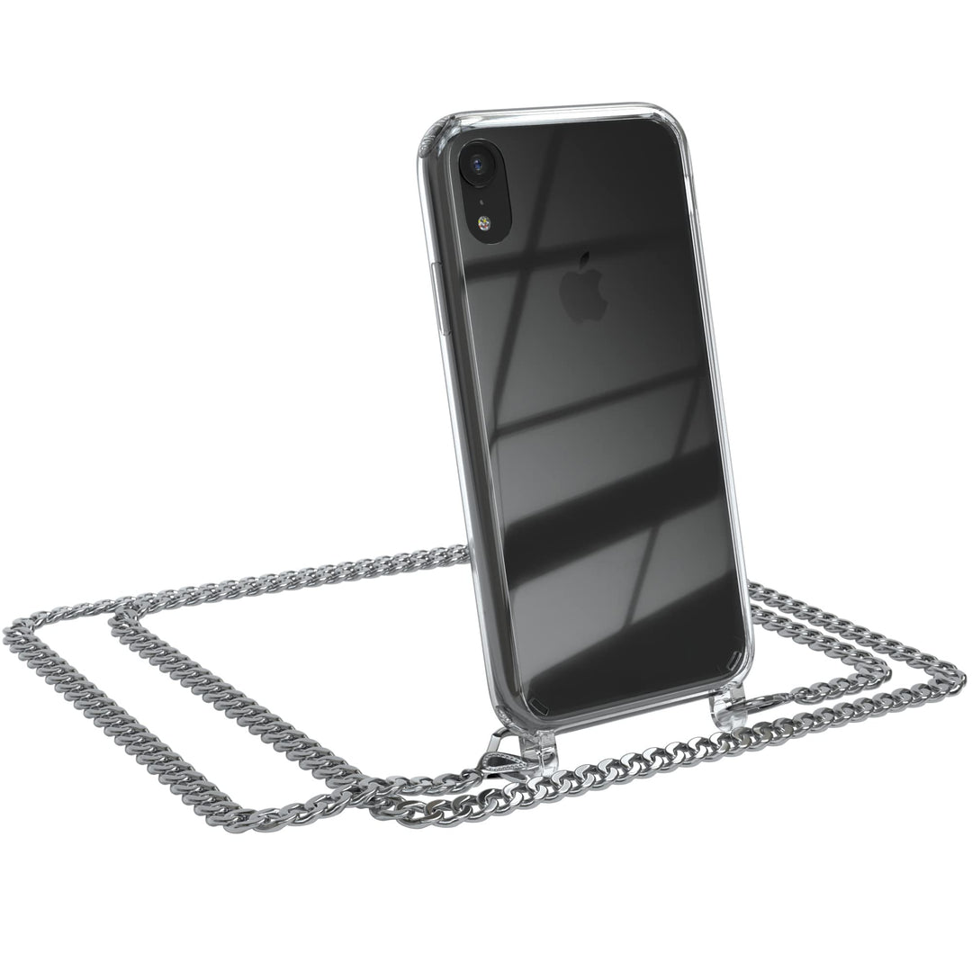 EAZY CASE Handykette kompatibel mit iPhone XR Handyhülle mit Metall Umhängeband und Ersatz Kordel sc