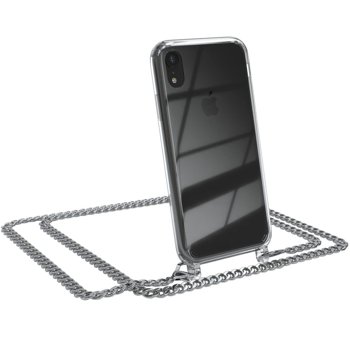 EAZY CASE Handykette kompatibel mit iPhone XR Handyhülle mit Metall Umhängeband und Ersatz Kordel sc