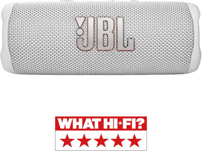 JBL Flip 6 Bluetooth Box in Weiss – Wasserdichter, tragbarer Lautsprecher mit 2-Wege-Lautsprechersys