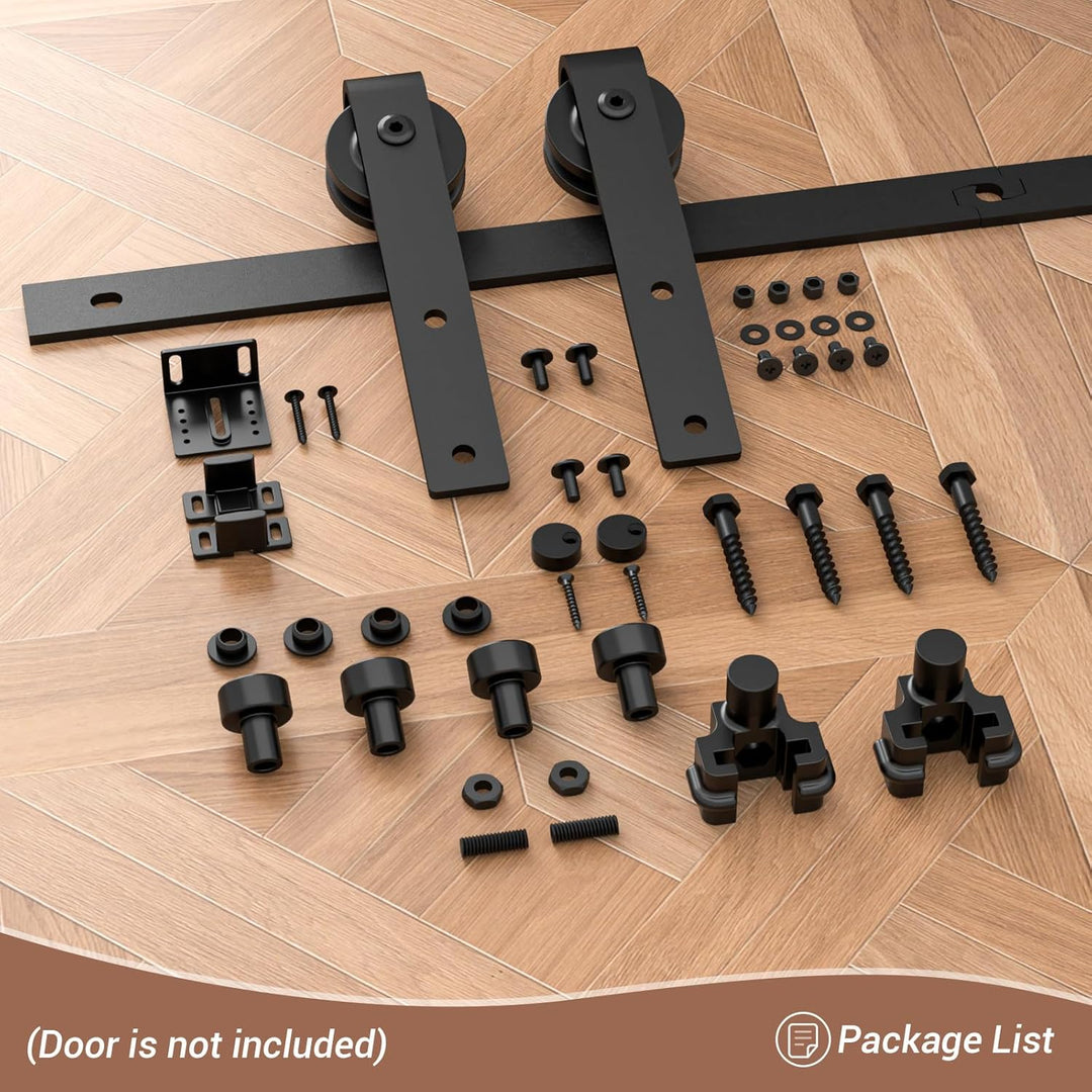BONIKLUBA 4.5FT/137cm Mini Schiebetür-Hardware-Kit für Eintürige TV-Ständer, Kleiner Kleiderschrank
