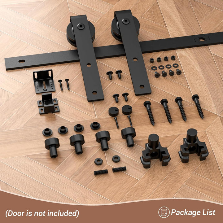BONIKLUBA 4.5FT/137cm Mini Schiebetür-Hardware-Kit für Eintürige TV-Ständer, Kleiner Kleiderschrank