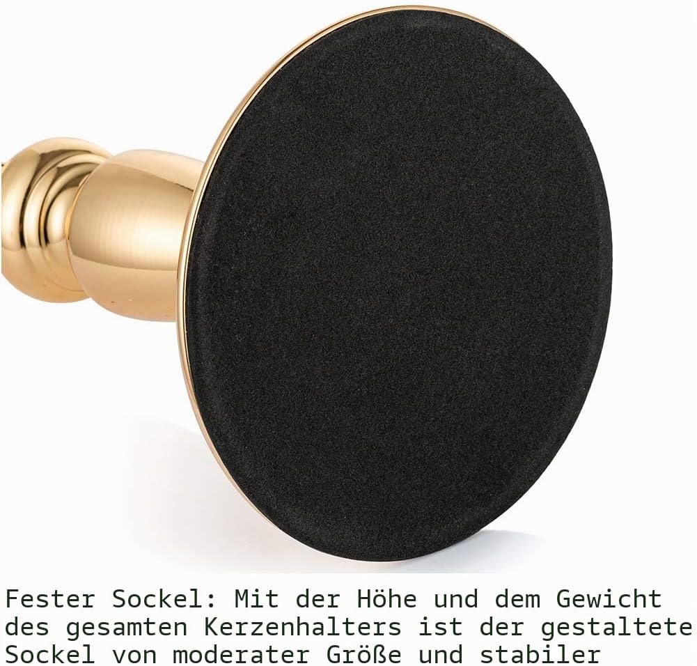 NUPTIO Säulenkerzenhalter mit Glas, 2er Set Hurricane-Kerzenhalter aus Gold Moderne Wohnkultur Gesch