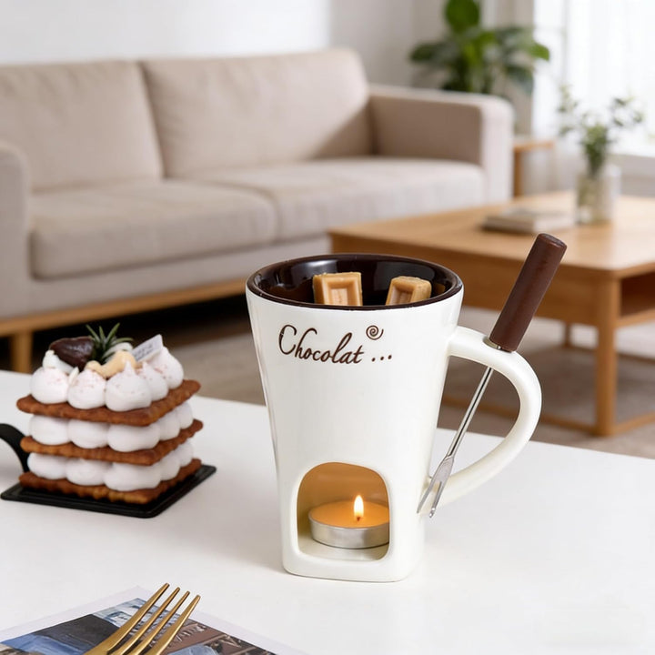 Schokoladenfondue Tasse Schoko Fondueset Fondue Tasse Schokofondue Teelicht Schokofondue Mit Gabeln