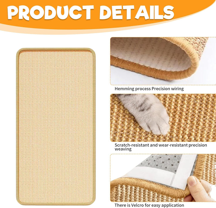 Kratzmatte für Kaninchen, 2 Stück 30×60cm Kratzmatte Kaninchen Kratzteppich Katze Kratzbrett Wand Ha