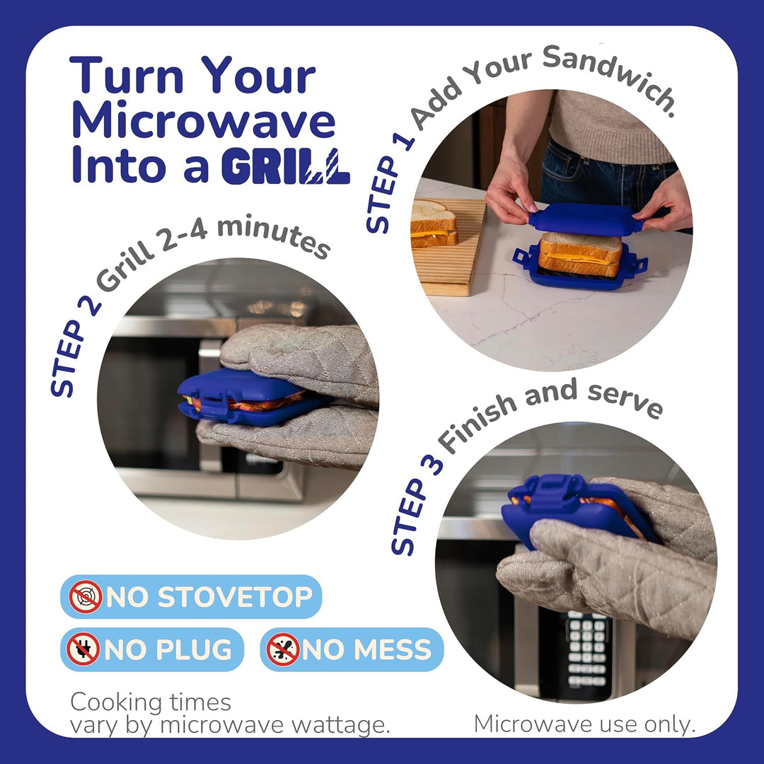 Classic™ Mikrowellen-Sandwichmaker, Mikrowellen-Grill, Toaster, Grilled-Cheese-Sandwichmaker in 3 Mi