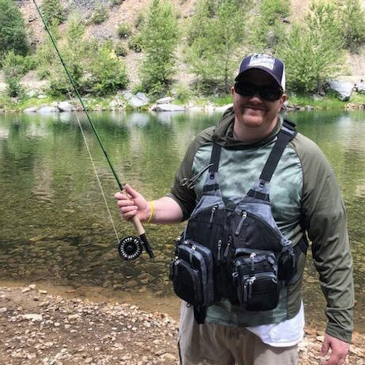 Kylebooker Fliegenfischen Weste Angelweste Einstellbare Grösse Maschen Multi-Taschen Jacke Einheitsg