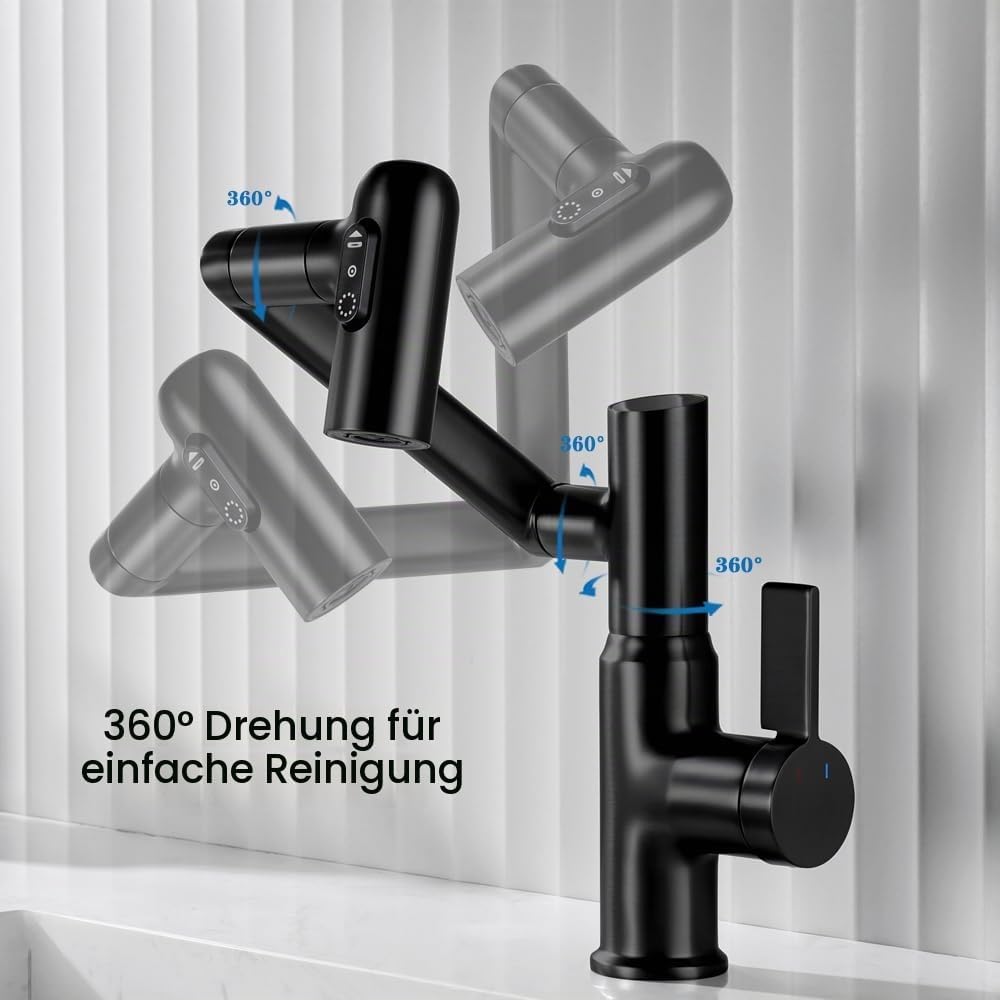 Smart Temperature Bathroom Wasserhahn, Einhebel-Badezimmer-Wasserhahn, Waschbeckenarmatur, Küchenarm