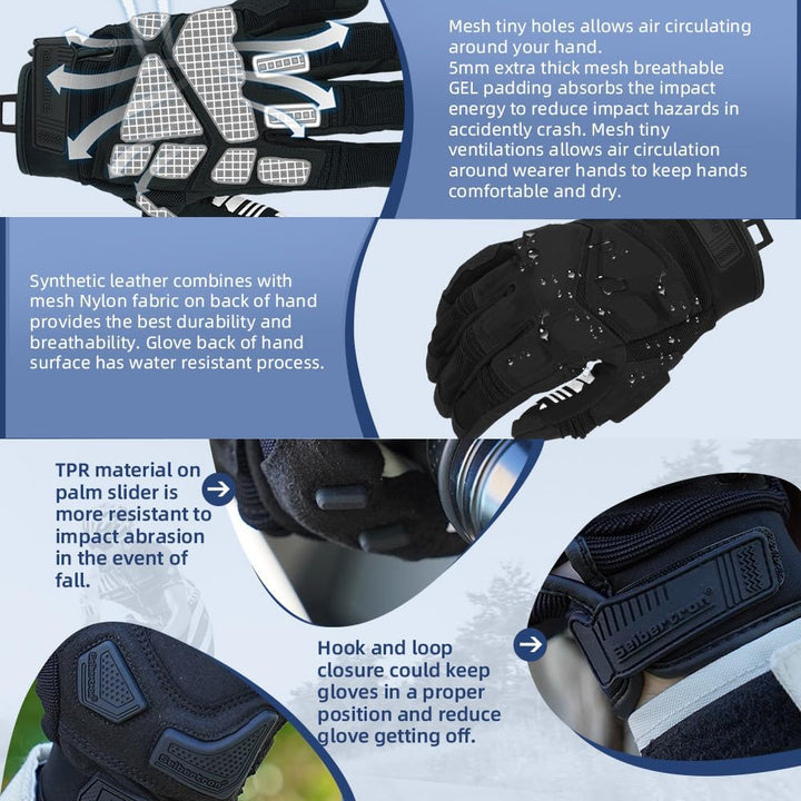 Seibertron SPS Series Motorrad Handschuhe Touchscreen – Motocross, BMX, ATV, MTB Fahrrad Handschuhe