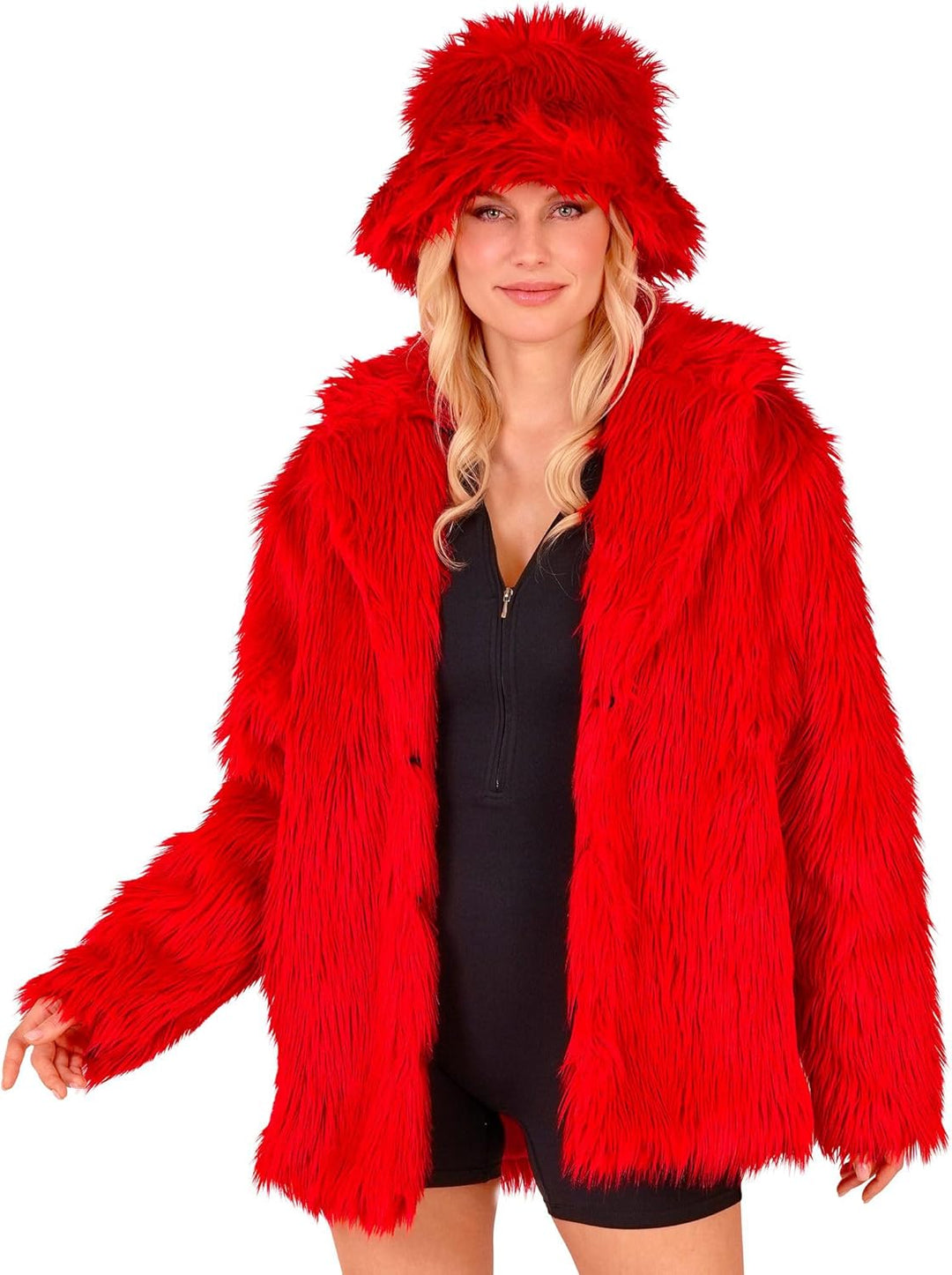 W WIDMANN MILANO Party Fashion - Kunstfell-Jacke für Damen und Herren, Plüschjacke, Kostüm, Party Ou