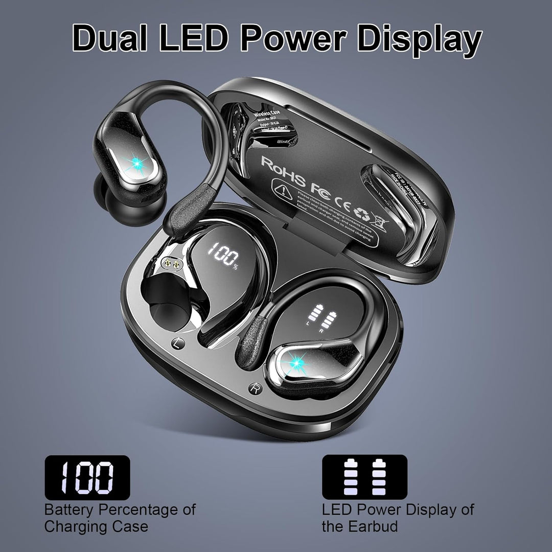 Bluetooth Kopfhörer Sport, 75Std 2025 Kopfhörer Kabellos Bluetooth 5.4, 3D Stereo Tiefer Bass IP-X8