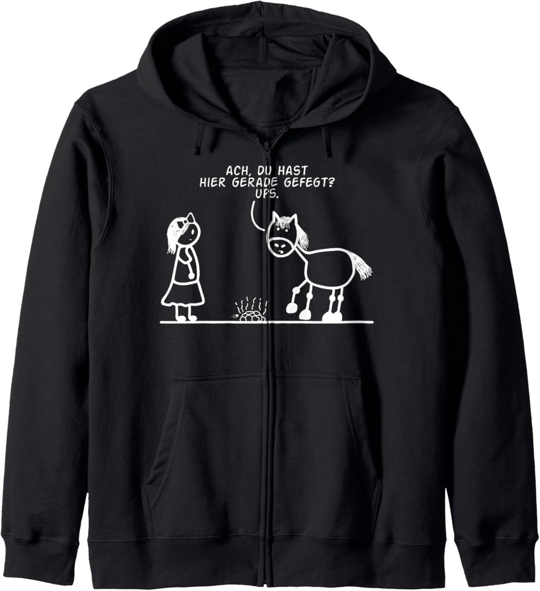 Ach du hast hier gefegt lustiges Pferde Reiten Stall Kapuzenjacke