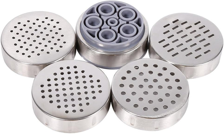 Aramox Vermicelles Presse Nudelmaschine aus Edelstahl, Manuell Betriebene Nudelpresse mit 5 Formköpf