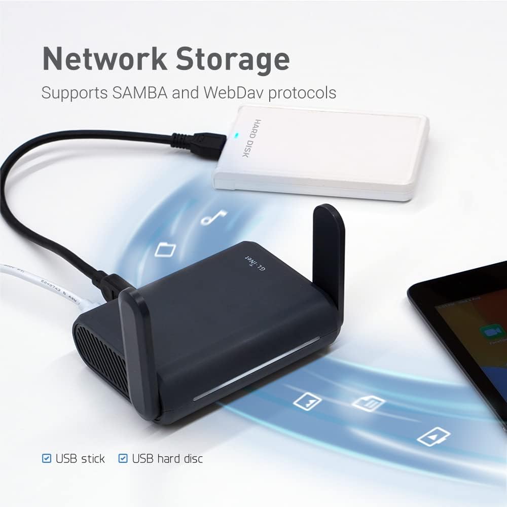 GL.iNet GL-A1300 (Slate Plus) Wireless VPN Travel Router– Easy to Setup, Connect to Hotel WiFi & Cap