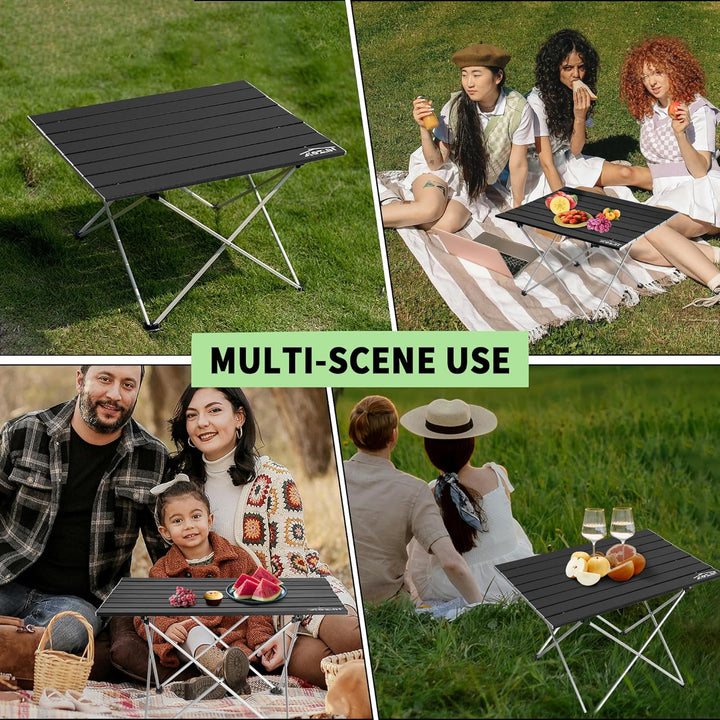 Campingtisch Klappbar, Klapptisch Camping, Tragbarer Picknicktisch Faltbar, Kleiner Aluminium-Klappt