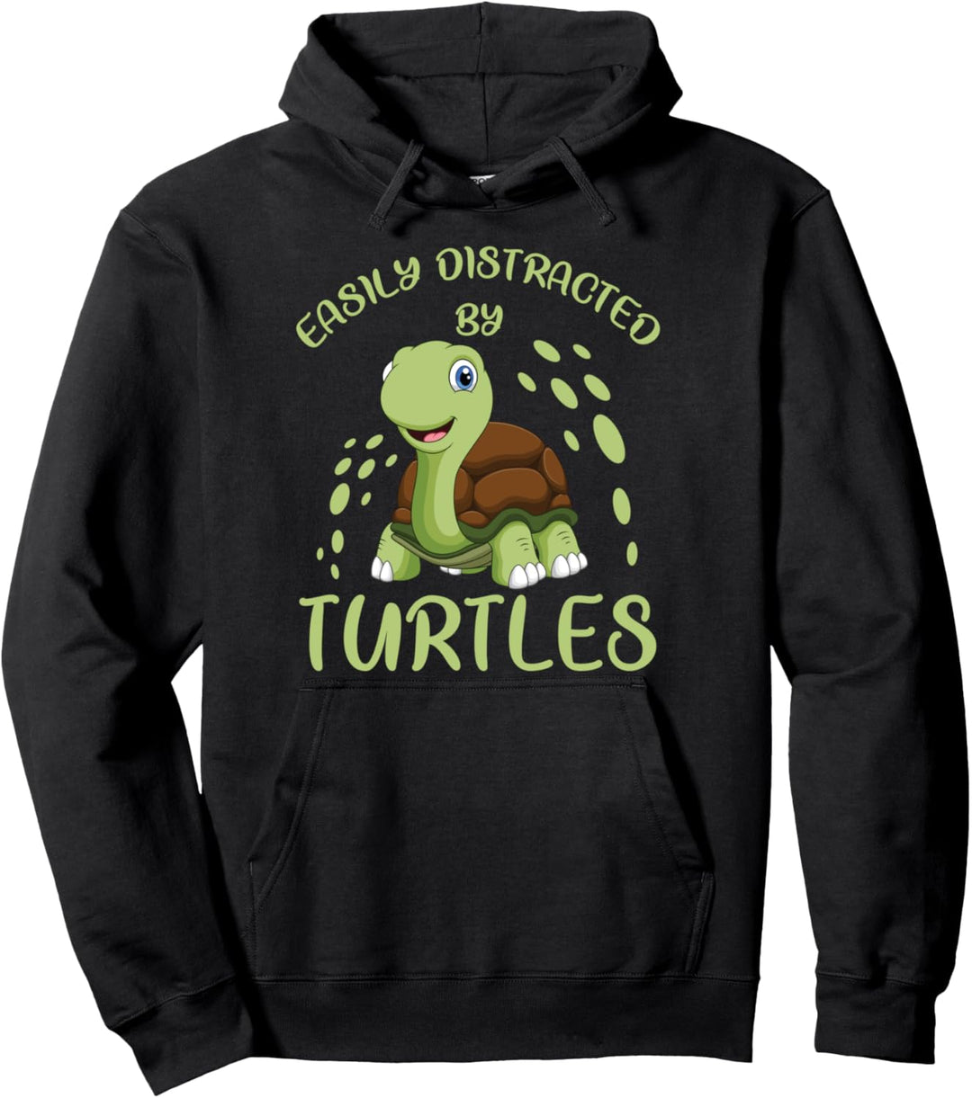 Easily Distracted By Turtles Geschenk Schildkröten Pullover Hoodie