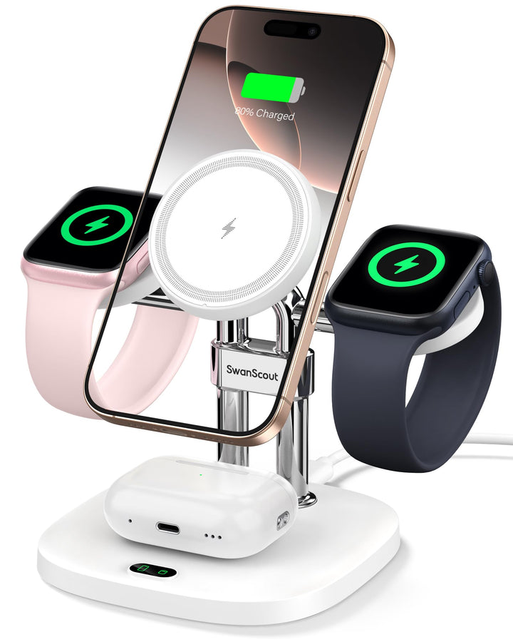 Fast Dual Ladestation für Apple Watch 11/Ultra 3/SE 3, Induktive Ladestation für iPhone Air/17 Pro M
